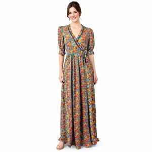 Ash & Eden Women's Semi Sheer Floral Cottagecore Prairie Maxi Wrap Dress…